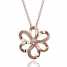 18K Six Petal Flower Necklace With Austrian Crystal (18K Six Petal Flower Necklace With Austrian Crystal)