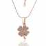 Golden Alloy Crystal Four Leaf Clover Necklace For Girlfriend (18KRGPN001)