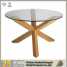 round wooden dining table ()