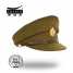 officer peaked cap with brown leather strap ()