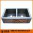 Smooth finish golden pattern apron copper sink ()